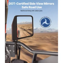 VEVOR Jeep Tube Doors, 4-Door, Compatible with 2007-2018 Jeep Wrangler JK Unlimited, Steel Off Road Front & Rear Tubular Half Doors with DOT Certified Side View Mirrors, Storage Bag and Rubber Pads