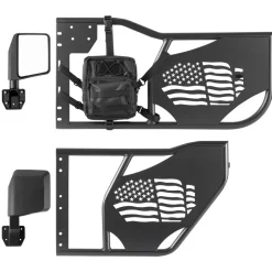 VEVOR Jeep Tube Doors, 4-Door, Compatible with 2007-2018 Jeep Wrangler JK Unlimited, Steel Off Road Front & Rear Tubular Half Doors with DOT Certified Side View Mirrors, Storage Bag and Rubber Pads