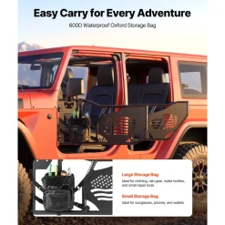 VEVOR Jeep Tube Doors, 4-Door, Compatible with 2007-2018 Jeep Wrangler JK Unlimited, Steel Off Road Front & Rear Tubular Half Doors with DOT Certified Side View Mirrors, Storage Bag and Rubber Pads