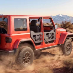 VEVOR Jeep Tube Doors, 4-Door, Fit for 2018-2026 Jeep Wrangler JL & 2020-2026 Gladiator JT, Soldier Pattern Off Road Front & Rear Tubular Half Doors with DOT Certified Side View Mirrors & Rubber Pads