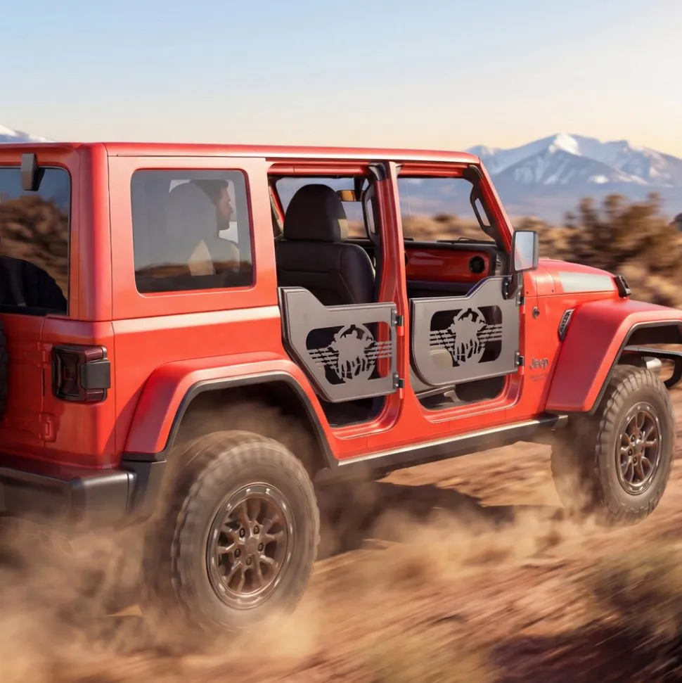 VEVOR Jeep Tube Doors, 4-Door, Fit for 2018-2026 Jeep Wrangler JL & 2020-2026 Gladiator JT, Soldier Pattern Off Road Front & Rear Tubular Half Doors with DOT Certified Side View Mirrors & Rubber Pads