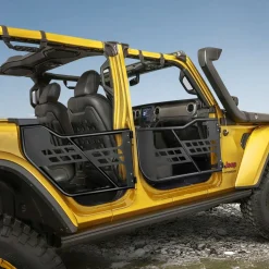 VEVOR Jeep Tube Doors, 2-Door, Hunting Style Jeep Tubular Door with Heavy-Duty Hinges & OE Latch, Jeep Doors with Rear View Mirrors, Fit for 2018-2024 Jeep Wrangler JL & 2020-2024 Jeep Gladiator JT