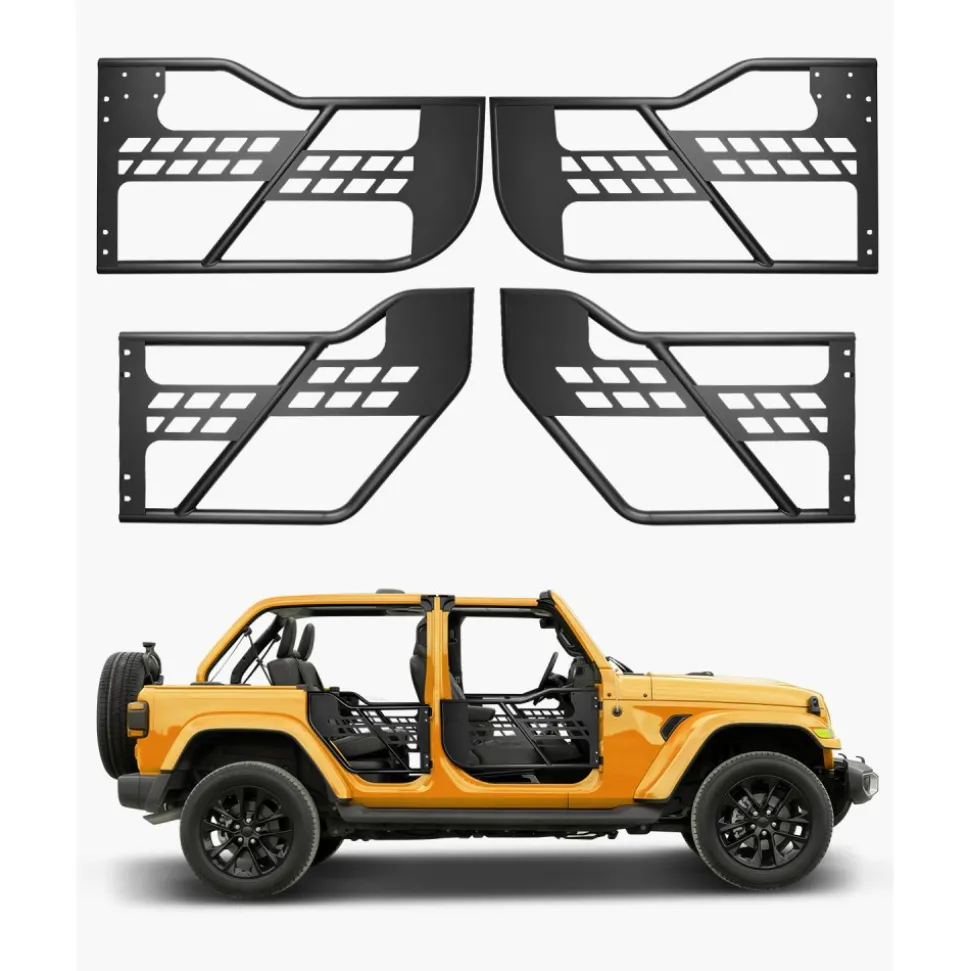 VEVOR Jeep Tube Doors, 2-Door, Hunting Style Jeep Tubular Door with Heavy-Duty Hinges & OE Latch, Jeep Doors with Rear View Mirrors, Fit for 2018-2024 Jeep Wrangler JL & 2020-2024 Jeep Gladiator JT