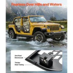 VEVOR Jeep Tube Doors, 4-Door, Hunting Style Jeep Tubular Door with Heavy-Duty Hinges & OE Latch, Jeep Doors with Rubber Pads & Toughened Steel Tube, Fit for 2007-2018 Jeep Wrangler JK