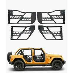 VEVOR Jeep Tube Doors, 4-Door, Hunting Style Jeep Tubular Door with Heavy-Duty Hinges & OE Latch, Jeep Doors with Rubber Pads & Toughened Steel Tube, Fit for 2007-2018 Jeep Wrangler JK