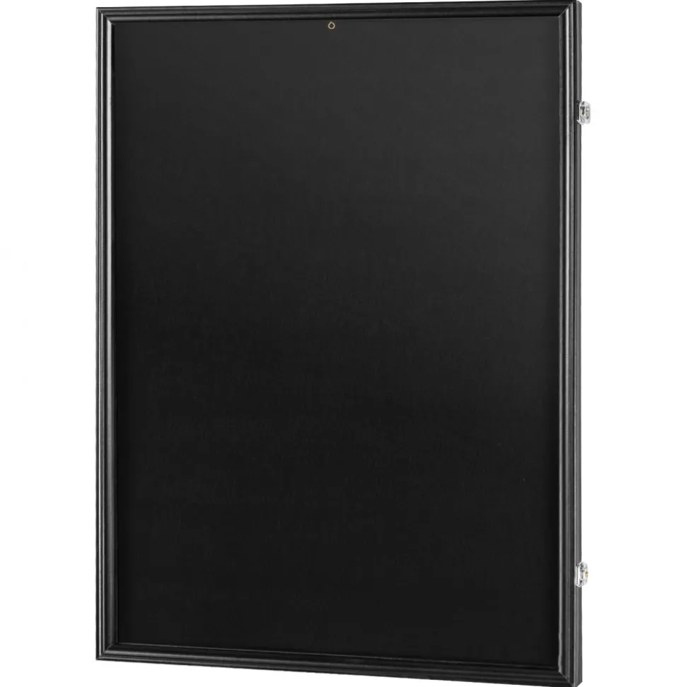 VEVOR Jersey Display Frame Case, 24 x 32 x 1.5 in, Large Lockable Sport Jersey Shadow Box with 98% UV Protection PC Glass and Hangers, for Baseball Basketball Football Hockey Shirt and Uniform, Black