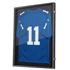 VEVOR Jersey Frame Display Case, 36.4 x 28.3 x 1.5 in, Wooden Sport Jersey Shadow Box with 98% UV Protection PC Panel and Hanger, Magnetic Lock, for Baseball Basketball Football Hockey Shirt Uniform