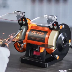 VEVOR Jewelry Polisher, Bench Grinder Polishing & Buffing Machine, 3590RPM Bench Lathe Polisher with 1 Wool Wheel & 1 Abrasive Fiber Wheel & 1 Grinding Wheel & 100pcs Tools