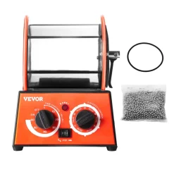 VEVOR Jewelry Polisher Tumbler, 6.6lbs/3kg Capacity Mini Rotary Tumbler Machine with 0-60 Minutes Timer, 5 Speeds Jewelry Rotary Finisher for Surface Polishing Grinding Buffing Gemstones Jewels Coins