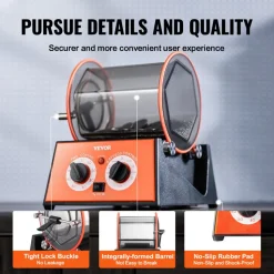 VEVOR Jewelry Polisher Tumbler, 11lbs/5kg Capacity Mini Rotary Tumbler Machine with 0-60 Minutes Timer, 5 Speeds Jewelry Rotary Finisher for Surface Polishing Grinding Buffing Gemstones Jewels Coins