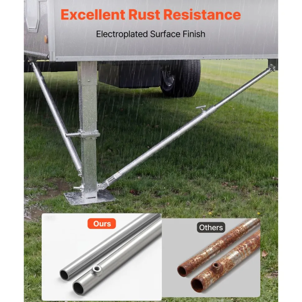 VEVOR JT's Strong Arm Jack Stabilizer Kit 191023, Fits for 5th Wheel RV and Travel Trailer Kit, Fifth-Wheel Jack Stabilizer for Telescopic System, Reduces Chassis Movement, Easy Bolt-On Installation