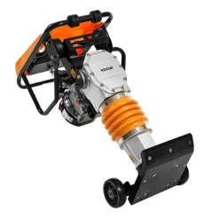 VEVOR Jumping Jack Compactor, 6.5 HP Vibratory Rammer Fuel-Powered 196 cc Engine Tamper, 3600 lbs Impact Force, 26