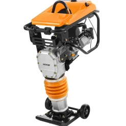 VEVOR Jumping Jack Compactor, 6.5 HP Vibratory Rammer Fuel-Powered 196 cc Engine Tamper, 3600 lbs Impact Force, 26