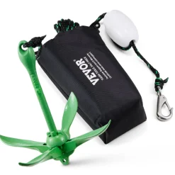 VEVOR Kayak Anchor Kit, 3.5 lb Paddle Board Anchor Kit with 26.2 ft/8 m Rope and Buoy, Folding Small Boat Anchor with Storage Bag and Snap Hook, Kayak Accessories for Kayaks, Small Boats, Canoes