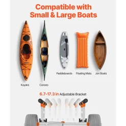 VEVOR Kayak Cart, 350 lbs Load Capacity, Kayak Trolley with 12-inch Inflatable PU Tires & 2 Straps, Assembles & Disassembles Within Seconds, Paddle Board Trolley for Carrying Kayaks and Canoes