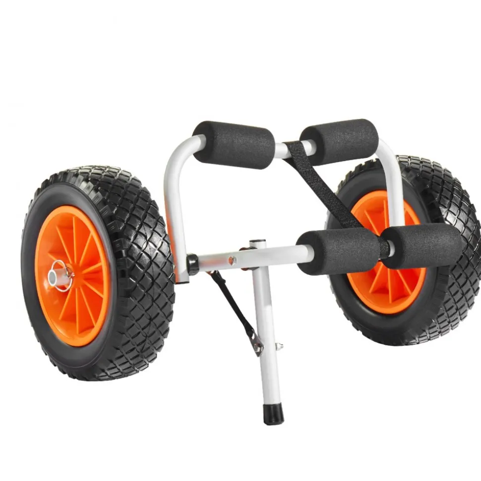 VEVOR Kayak Cart, 200 lbs Load Capacity, Foldable Kayak Trolley with 10-inch Solid Rubber Tires & 1 Ratchet Strap, Paddle Board Trolley for Carrying Kayaks, Canoes, Paddleboards, Float Mats, Jon Boats