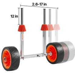 VEVOR Kayak Cart, 250 lbs Load Capacity, Canoe Cart Dolly with 7.5-inch Solid Rubber Tires & Kickstand, Assembles & Disassembles Within Seconds, Paddle Board Trolley for Kayaks, Canoes, Paddleboards