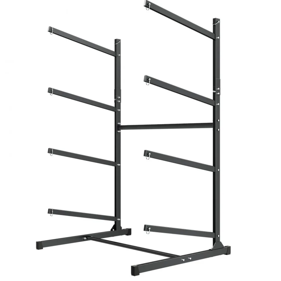 VEVOR Kayak Storage Rack for 4 Kayaks, Holds 220 lbs, Heavy Duty Freestanding Stand for Indoor Outdoor Garage Shed Dock, Storage Rack Stand Holder for Canoe, Small Boat, SUP, Surfboard & Paddleboard