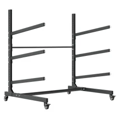 VEVOR Kayak Storage Rack for 3 Kayaks, Holds 200 lbs, Heavy Duty Adjustable Freestanding Stand with Lockable Wheels for Indoor Outdoor Garage Shed Dock, Holder for Canoe, SUP, Surfboard & Paddleboard