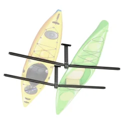 VEVOR Kayak Storage Rack for 2 Kayaks, Holds Up to 250 lbs, Heavy Duty Adjustable Ceiling Rack for Garage Ceiling Mount, Overhead Garage Storage Hanger for Canoe, Ladder, SUP, Surfboard & Paddleboard
