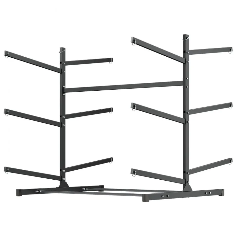 VEVOR Kayak Storage Rack for 6 Kayaks, Holds 400 lbs, Heavy Duty Freestanding Stand for Indoor Outdoor Garage Shed Dock, Storage Rack Stand Holder for Canoe, Small Boat, SUP, Surfboard & Paddleboard