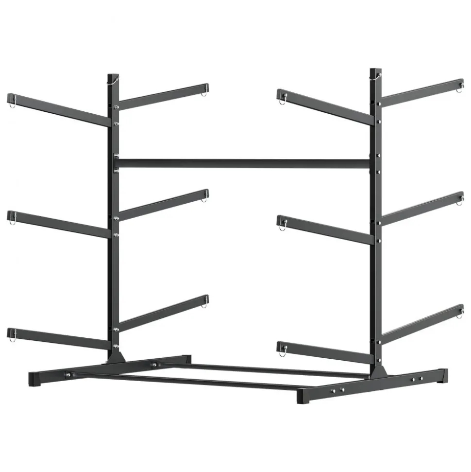 VEVOR Kayak Storage Rack for 6 Kayaks, Holds 400 lbs, Heavy Duty Freestanding Stand for Indoor Outdoor Garage Shed Dock, Storage Rack Stand Holder for Canoe, Small Boat, SUP, Surfboard & Paddleboard