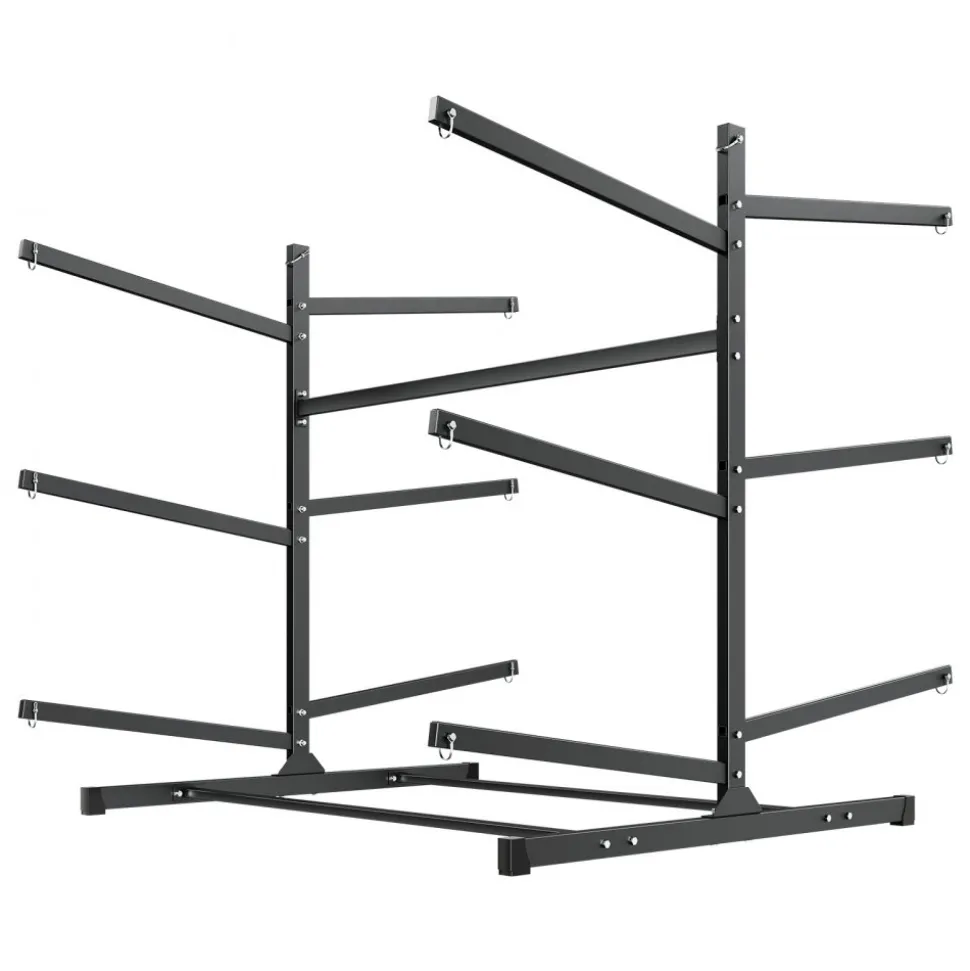 VEVOR Kayak Storage Rack for 6 Kayaks, Holds 400 lbs, Heavy Duty Freestanding Stand for Indoor Outdoor Garage Shed Dock, Storage Rack Stand Holder for Canoe, Small Boat, SUP, Surfboard & Paddleboard