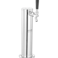 VEVOR Kegerator Tower Kit, Single Tap Beer Conversion Kit, Stainless Steel Keg Beer Tower Dispenser with Dual Gauge CGA320 Regulator & D-System Keg Coupler, Self-Closing Spring for Party Bar Home