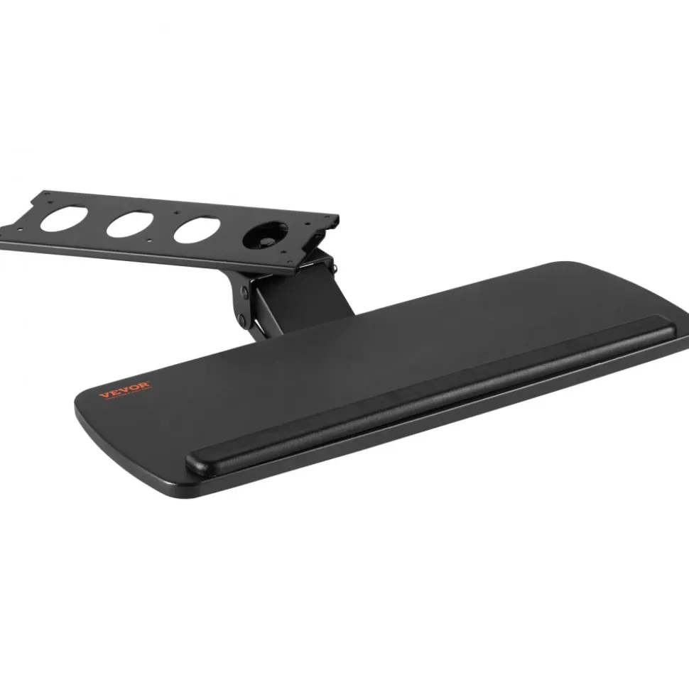 VEVOR Keyboard Tray under Desk Adjustable Height, Height and Angle Adjustable under Desk Keyboard Tray Slide out, Large 25x9.8 inch Keyboard Holder under Desk for Typing in Home, Office Work