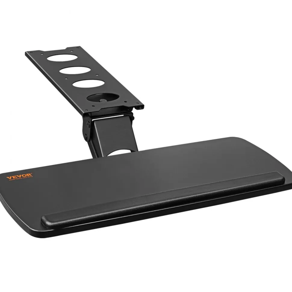 VEVOR Keyboard Tray under Desk Adjustable Height, Height and Angle Adjustable under Desk Keyboard Tray Slide out, Large 25x9.8 inch Keyboard Holder under Desk for Typing in Home, Office Work