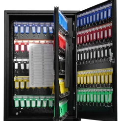 VEVOR 200-Key Cabinet, Key Lock Box with Adjustable Racks, Security Key Storage Box Steel, Key Organizer with 200 Colorful Key Tags and 4 Record Cards for School, Office, Hotel