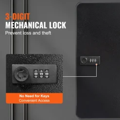 VEVOR 48-Key Cabinet, Key Safe with Combination & Key Lock, Digital Security Storage Box Steel Key Organizer with Adjustable Racks, 48 pcs Colorful Key Tags and A Record Card for School, Office, Hotel