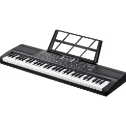 VEVOR 61 Key Digital Keyboard Piano, 200 Tones 200 Rhythms, Electric Portable Piano Keyboard Kit with 60 Demo Songs Built-In Dual Speakers Headphones, Piano Stickers for Beginners Learning