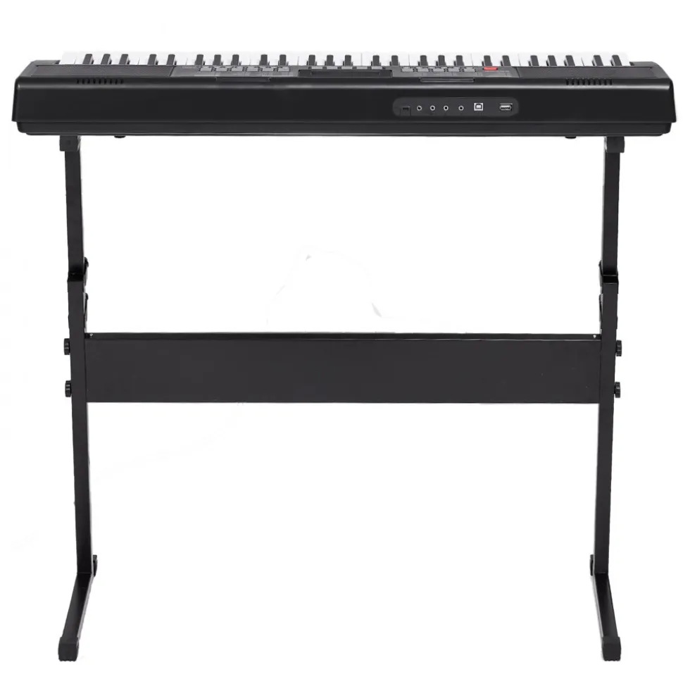 VEVOR 61 Key Digital Keyboard Piano, Lighted Keys, Electric Portable Piano with Adjustable Stand 600 Tones 500 Rhythms Built-In Speakers Sustain Pedal Headphones, USB MIDI for Beginners
