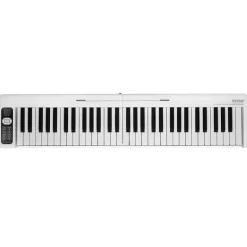 VEVOR 61 Key Folding Keyboard Piano, Bluetooth & MIDI, Portable Electronic Digital Foldable Piano with Sustain Pedal Touch Sensitive Lighted Keys Bag, Rechargeable for Beginners Teens Adults, White