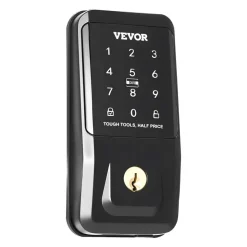 VEVOR Keyless Entry Door Lock with Handle Set, Touchpad Electronic Deadbolt with IC Card, Customizable User Codes, Keyed Entry, Auto Lock, Anti-Peeking Password, Backlit, for Home, Matte Black