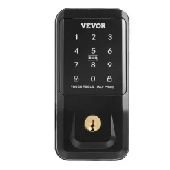 VEVOR Keyless Entry Door Lock with Handle Set, Touchpad Electronic Deadbolt with IC Card, Customizable User Codes, Keyed Entry, Auto Lock, Anti-Peeking Password, Backlit, for Home, Matte Black
