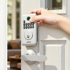 VEVOR Keyless Entry Door Lock, Electronic Deadbolt with Customizable User Codes, Pioneering Easy-Grip Design, Keyed Entry, Auto Lock, Anti-Peeking Password, Backlit Keypad, for Home, Apartment, Silver