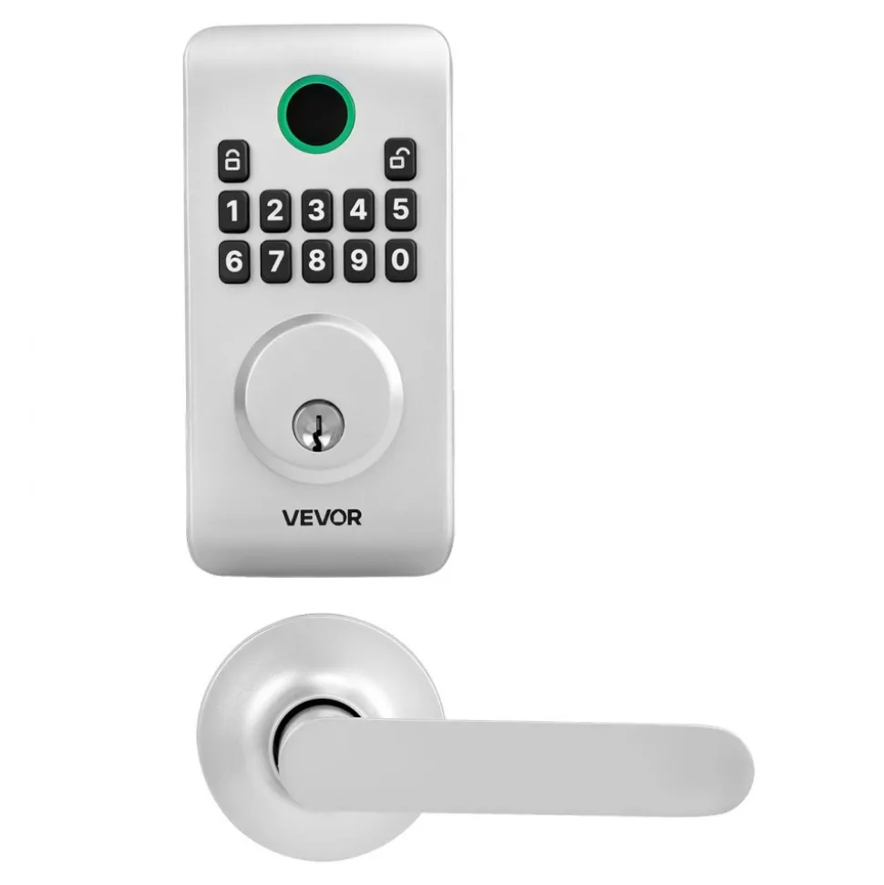 VEVOR Keyless Entry Door Lock, Electronic Deadbolt with Customizable User Codes, Pioneering Easy-Grip Design, Keyed Entry, Auto Lock, Anti-Peeking Password, Backlit Keypad, for Home, Apartment, Silver