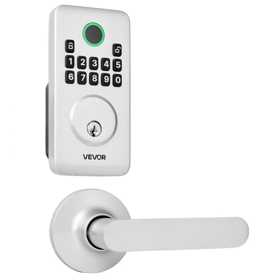 VEVOR Keyless Entry Door Lock, Electronic Deadbolt with Customizable User Codes, Pioneering Easy-Grip Design, Keyed Entry, Auto Lock, Anti-Peeking Password, Backlit Keypad, for Home, Apartment, Silver