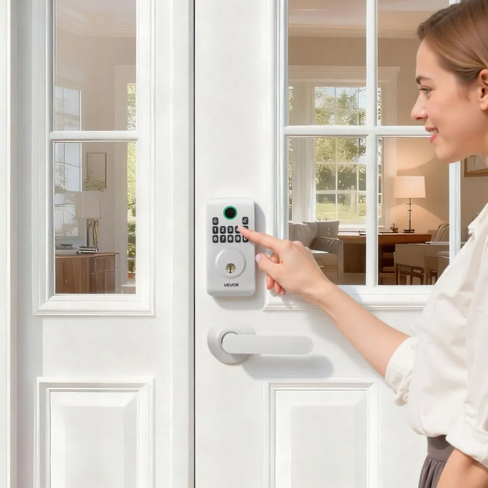 VEVOR Keyless Entry Door Lock, Electronic Deadbolt with Customizable User Codes, Pioneering Easy-Grip Design, Keyed Entry, Auto Lock, Anti-Peeking Password, Backlit Keypad, for Home, Apartment, Silver