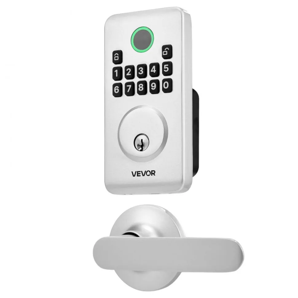 VEVOR Keyless Entry Door Lock, Electronic Deadbolt with Customizable User Codes, Pioneering Easy-Grip Design, Keyed Entry, Auto Lock, Anti-Peeking Password, Backlit Keypad, for Home, Apartment, Silver
