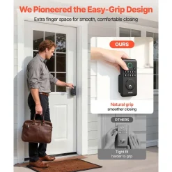 VEVOR Keyless Entry Door Lock, Electronic Deadbolt with Customizable User Codes, Pioneering Easy-Grip Design, Keyed Entry, Auto Lock, Anti-Peeking Password, Backlit Keypad, for Home, Matte Black