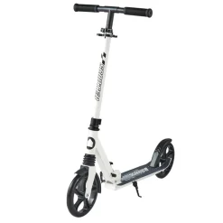 VEVOR Kick Scooter for Kids Ages 8+, Teens & Adults, 2-Wheel Toddler Scooter with Adjustable Height Handlebar, Wide Anti-Slip Deck, Foldable Lightweight for Boys & Girls up to 220 lbs, White + Black