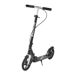 VEVOR Kick Scooter for Kids Ages 8+, Teens & Adults, 2-Wheel Toddler Scooter with Adjustable Height Handlebar, Wide Anti-Slip Deck, Foldable Lightweight for Boys & Girls up to 220 lbs, Black + Silver