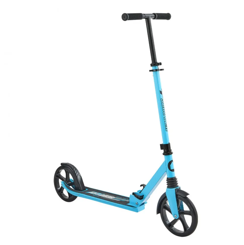 VEVOR Kick Scooter for Kids Ages 8+, Teens & Adults, 2-Wheel Toddler Scooter with Adjustable Height Handlebar, Wide Anti-Slip Deck, Foldable Lightweight for Boys & Girls up to 220 lbs, Blue + Black