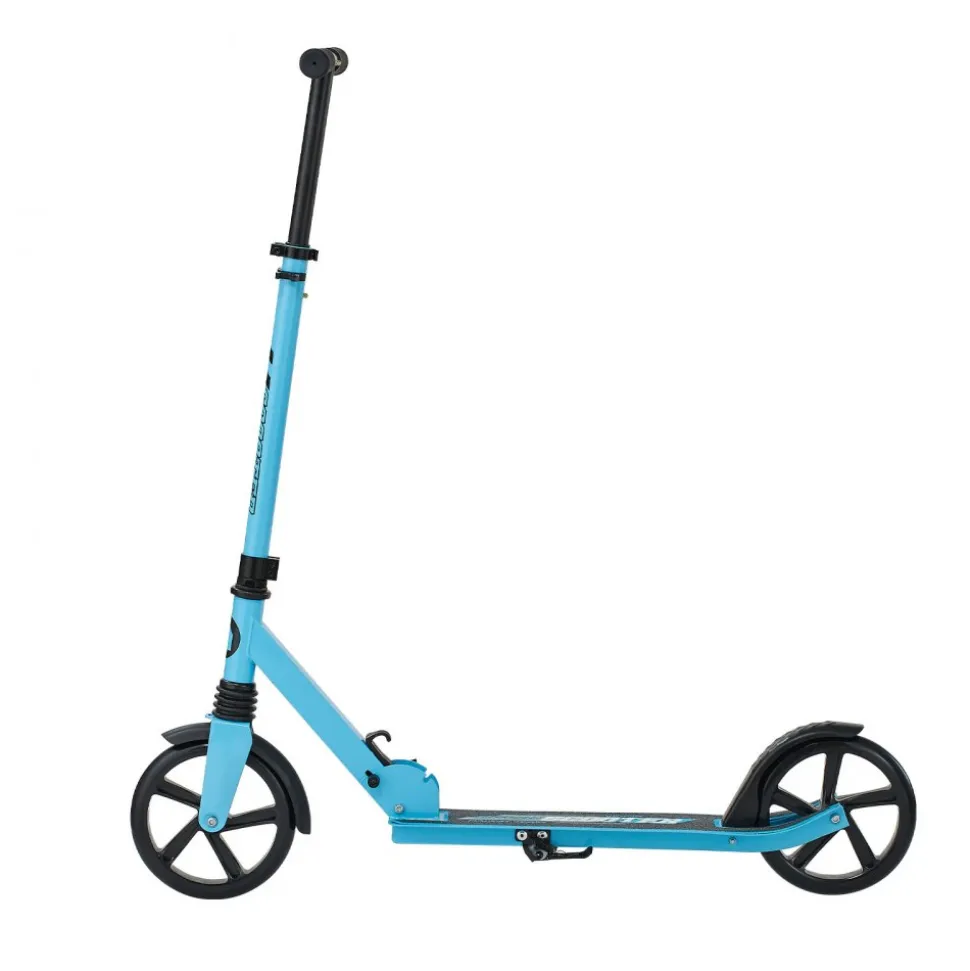 VEVOR Kick Scooter for Kids Ages 8+, Teens & Adults, 2-Wheel Toddler Scooter with Adjustable Height Handlebar, Wide Anti-Slip Deck, Foldable Lightweight for Boys & Girls up to 220 lbs, Blue + Black