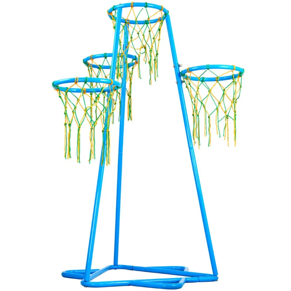VEVOR Kids Basketball Hoop, 4-Hoop Child Basketball Hoops, Portable Basketball Stand with Adjustable Heights and 3 Balls, Indoor and Outdoor Basketball Toy Set for Children of All Ages, Boys & Girls