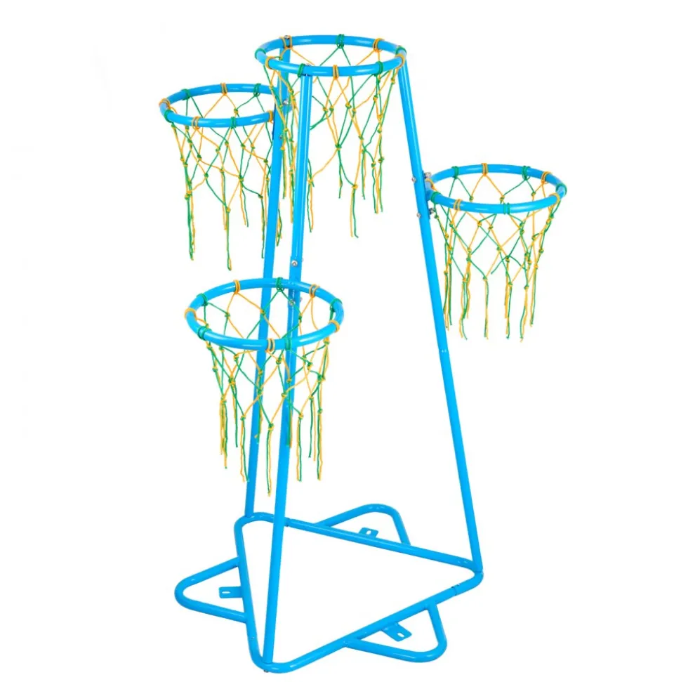 VEVOR Kids Basketball Hoop, 4-Hoop Child Basketball Hoops, Portable Basketball Stand with Adjustable Heights and 3 Balls, Indoor and Outdoor Basketball Toy Set for Children of All Ages, Boys & Girls