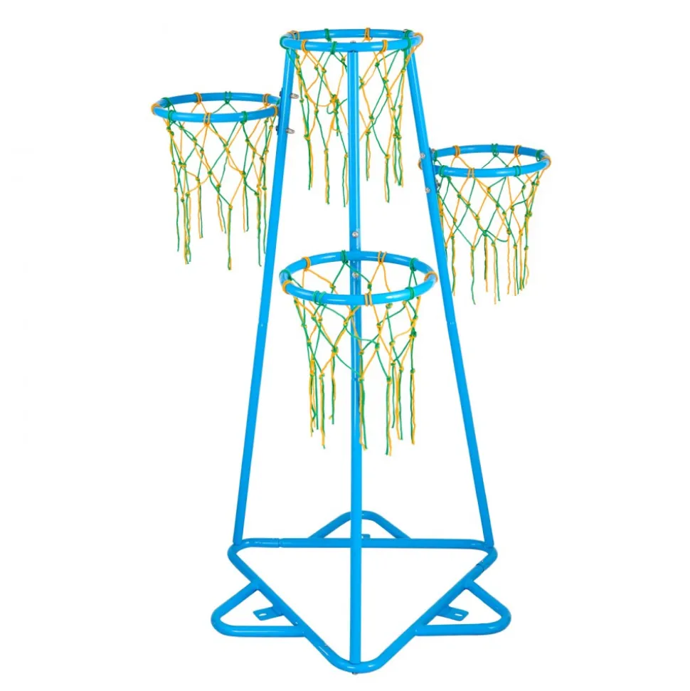 VEVOR Kids Basketball Hoop, 4-Hoop Child Basketball Hoops, Portable Basketball Stand with Adjustable Heights and 3 Balls, Indoor and Outdoor Basketball Toy Set for Children of All Ages, Boys & Girls